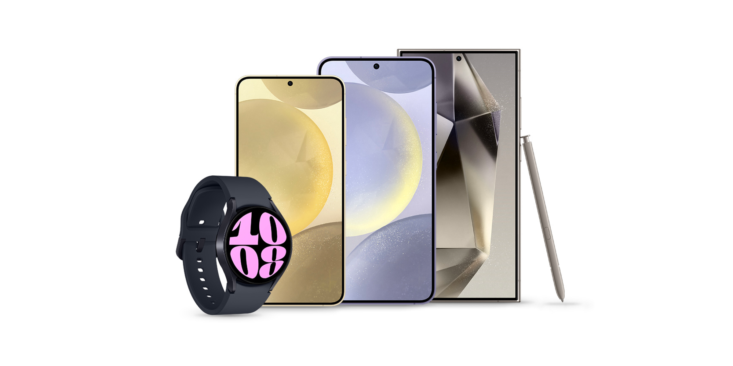 Verschillende samsung toestellen naast elkaar