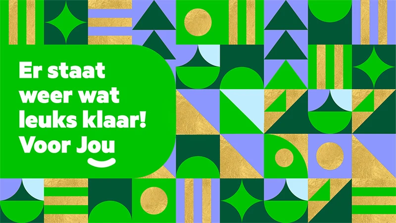 Cadeaupapier met de tekst: Er staat weer wat leuks klaar! Voor Jou