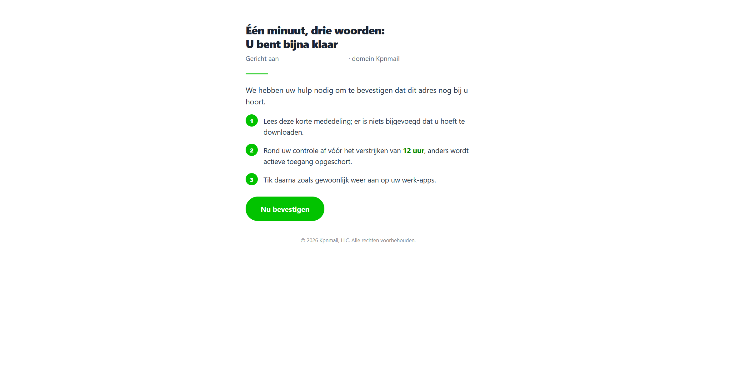 Afbeelding van phishing mail met onderwerp: Melding 5/18/2026