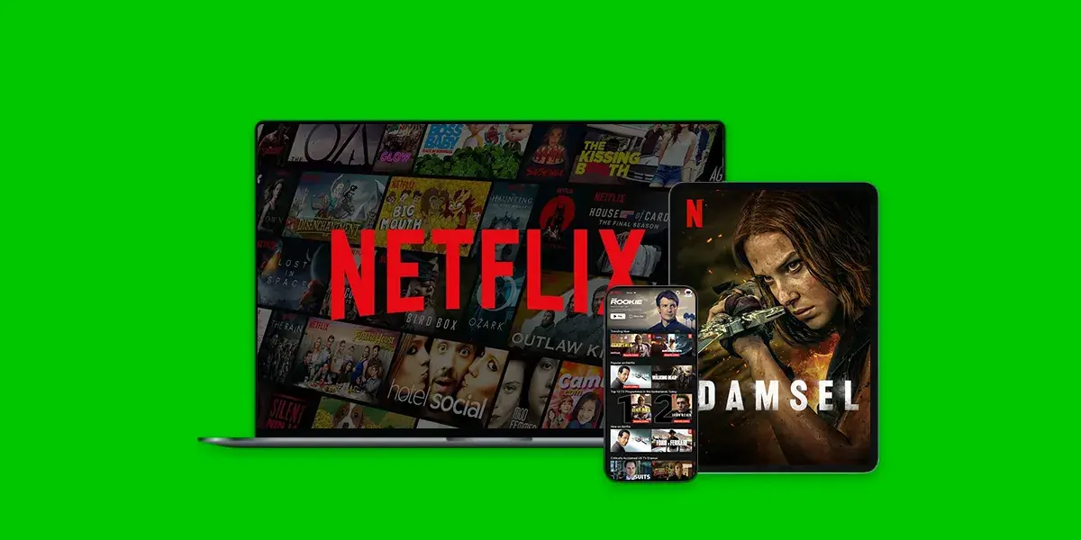 Netflix op de laptop, telefoon en tablet