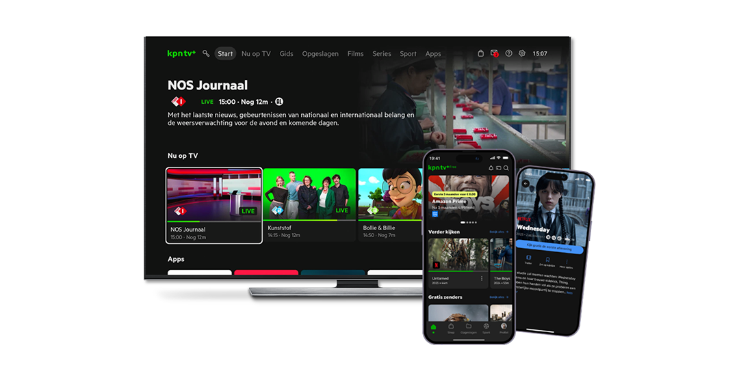 KPN TV+ op tv en mobiel