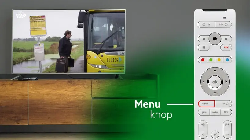Menuknop afstandsbediening van de tv-ontvanger