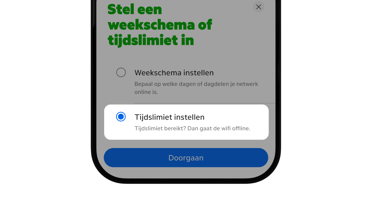 MijnKPN app met de optie tijdslimiet instellen uitgelicht