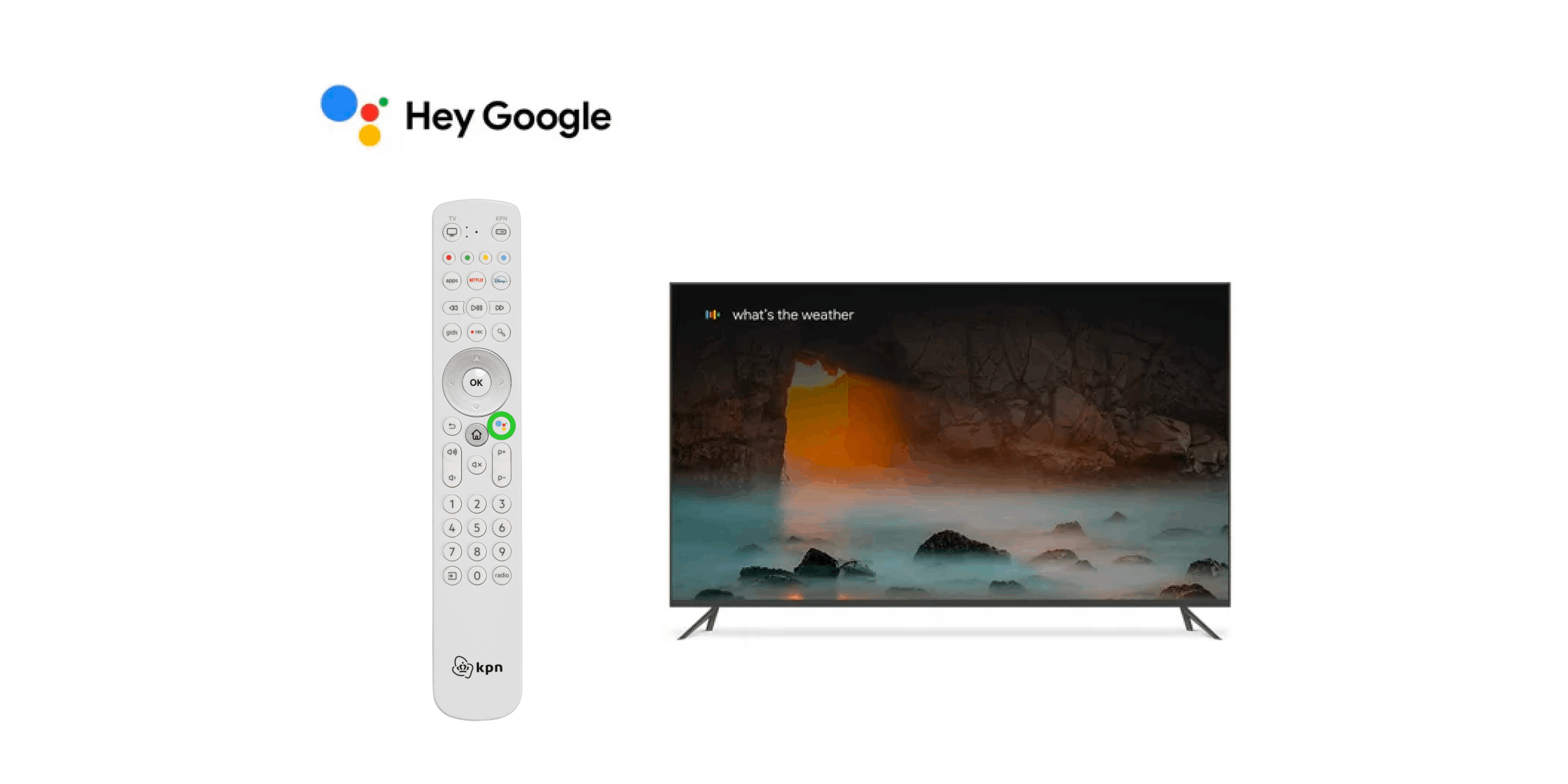 Televisie met Google afstandsbediening 