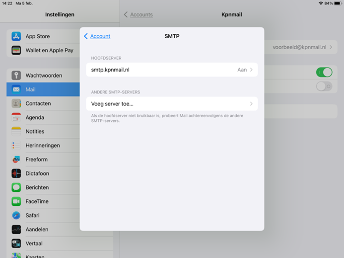 iPad en iPhone - veilige e-mailinstellingen - stap 4