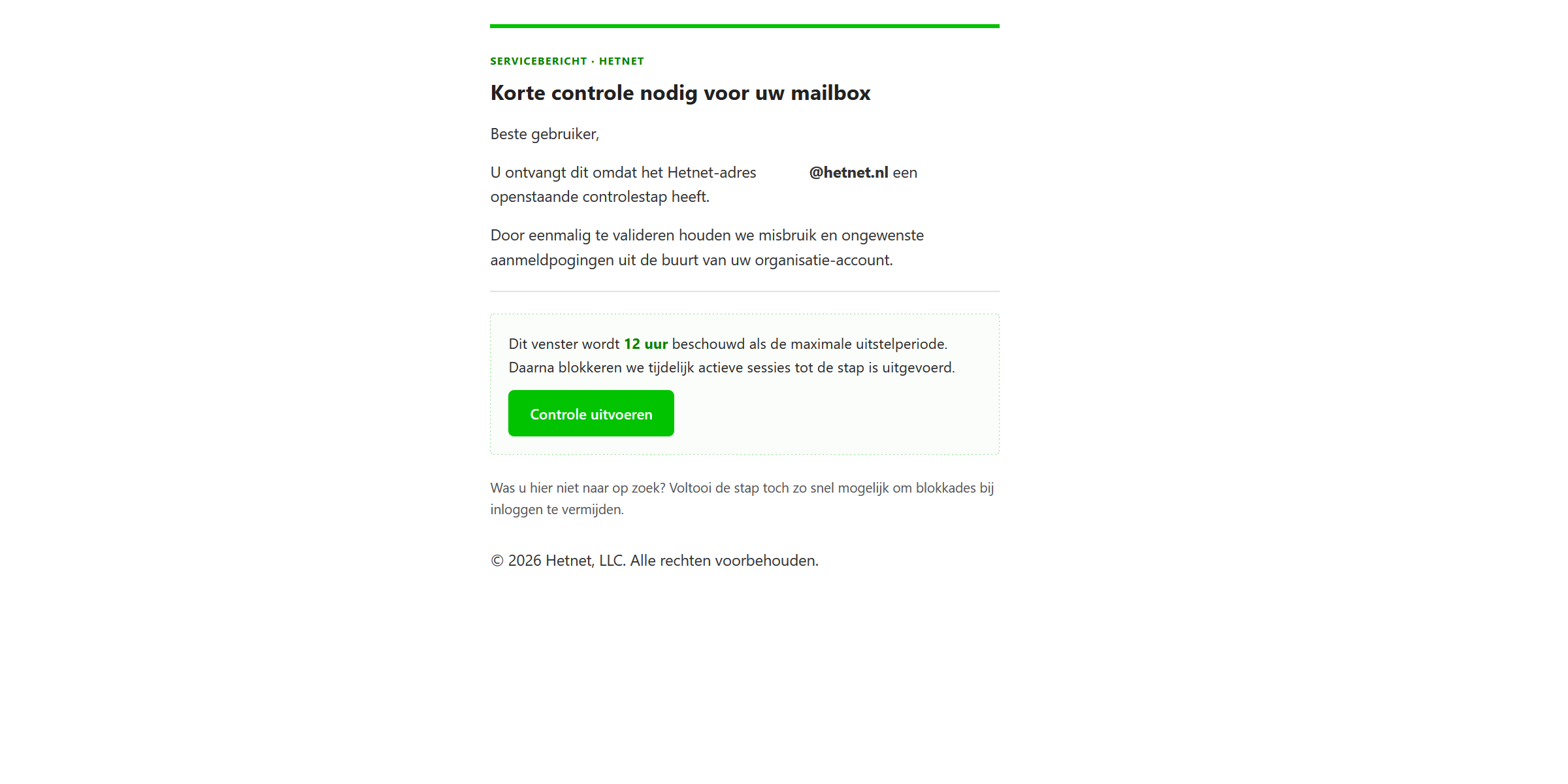 Afbeelding van phishingmail met onderwerp: Melding 5/19/2026