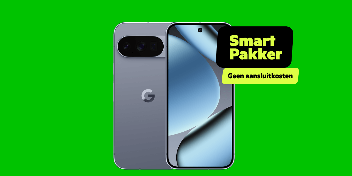 Afbeelding van de Google Pixel 10 Pro met een smartpakker label