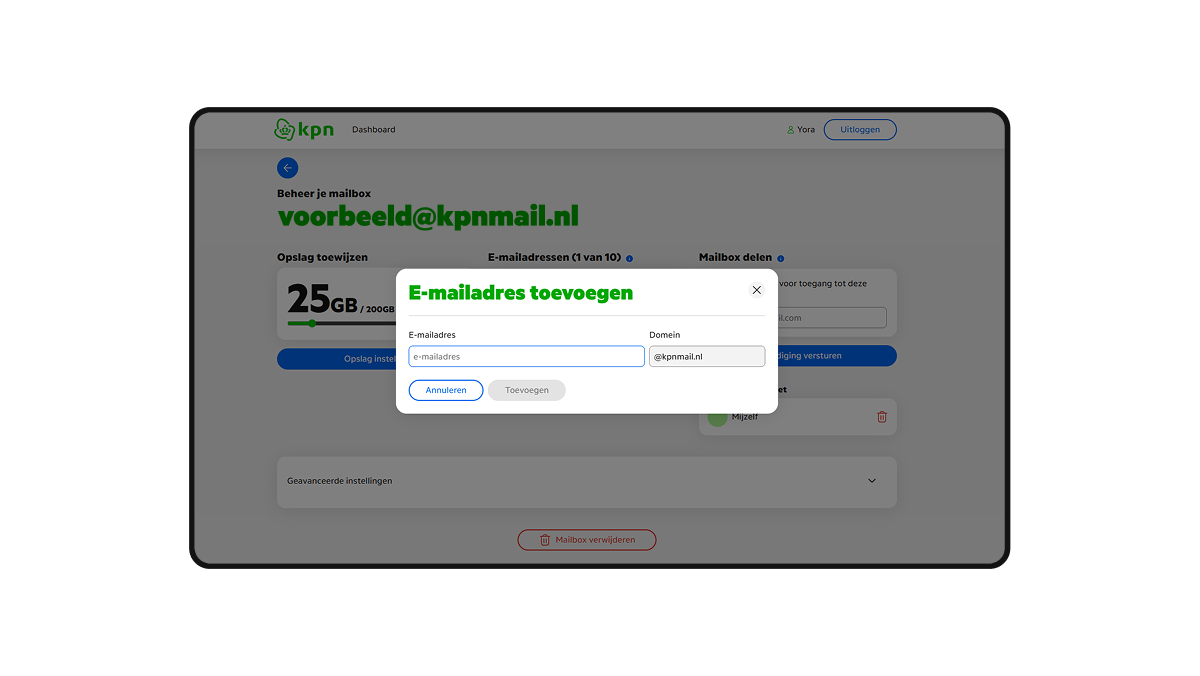 Stap 3: Kies een uniek e-mailadres 
