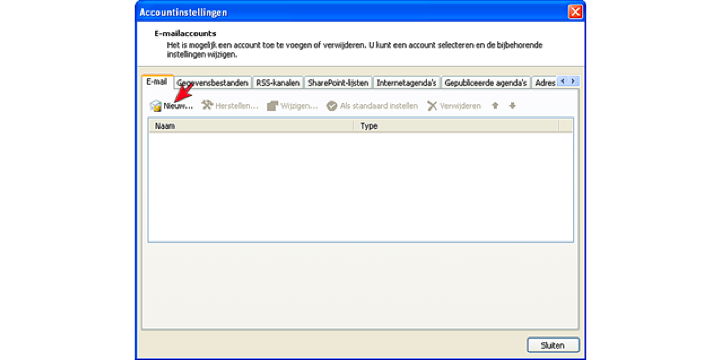 Stap 3. Nieuw - E-mail op outlook 2007