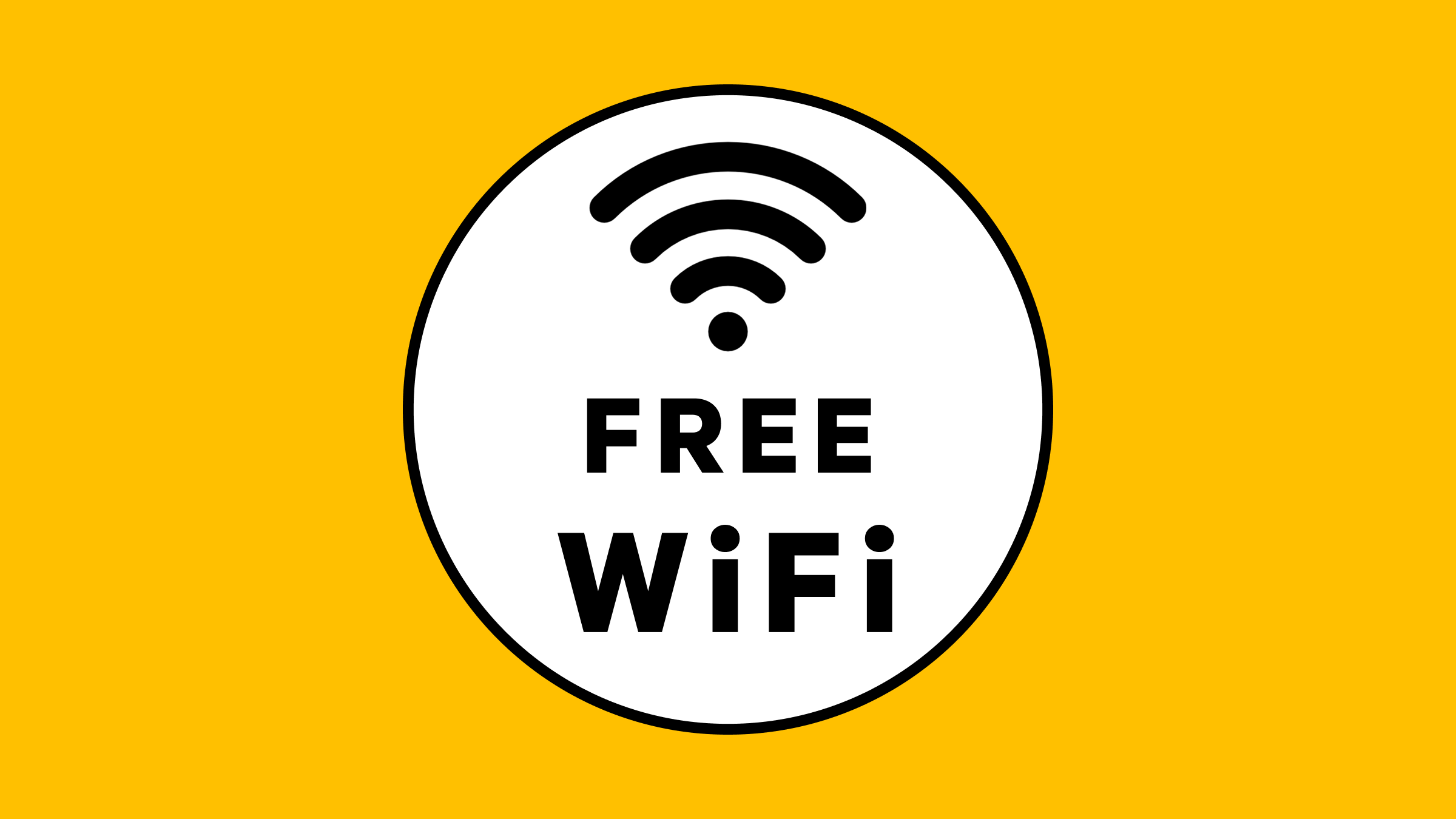Wifi logo op een gele achtergrond
