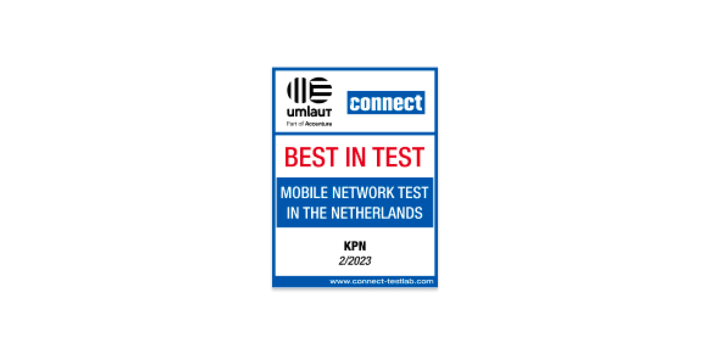 Umlaut connect, best in test: mobile network test in the Netherlands KPN 2/2023