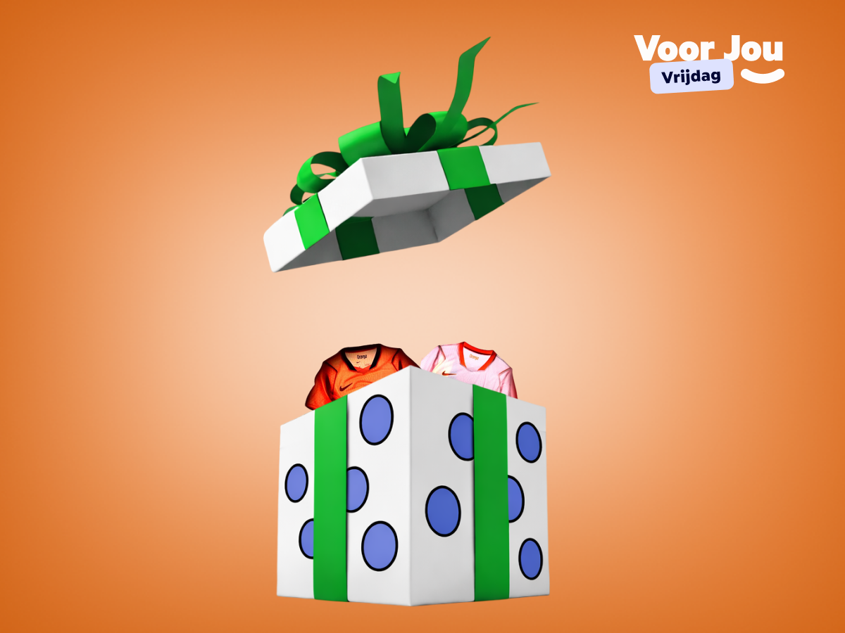 Afbeelding van voetbalshirts in geopend cadeau'tje