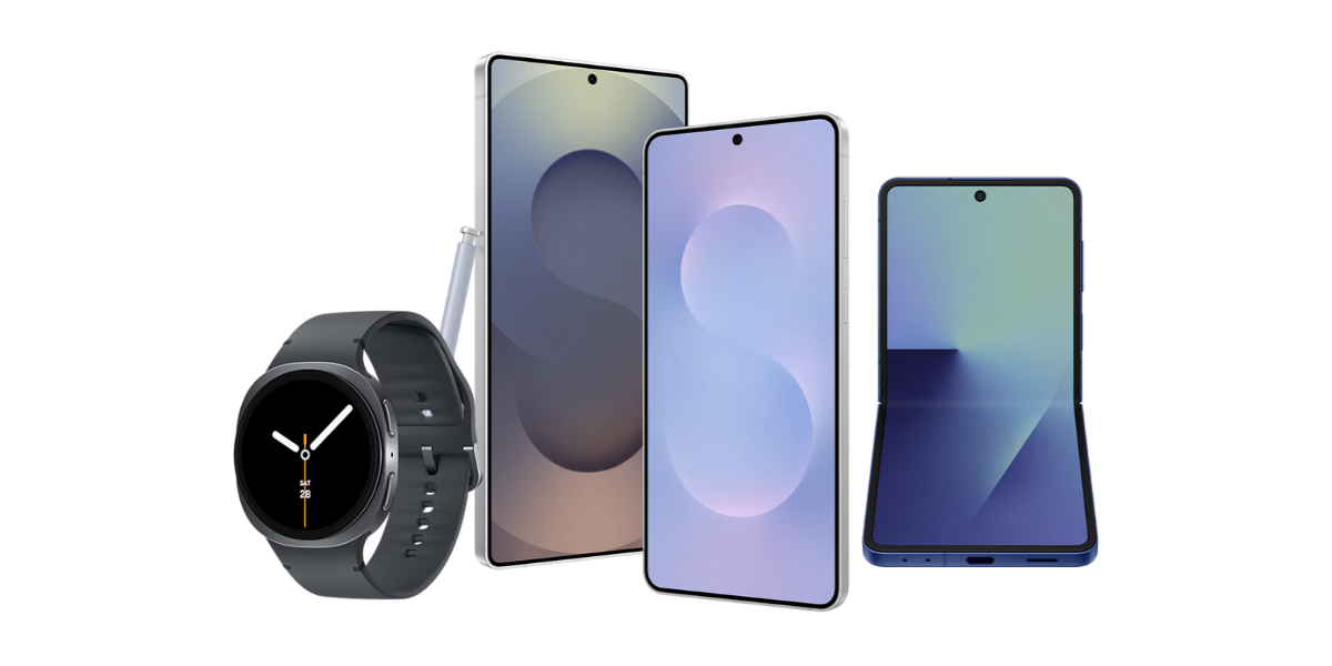 De Galaxy Watch8 naast Samsung telefoons