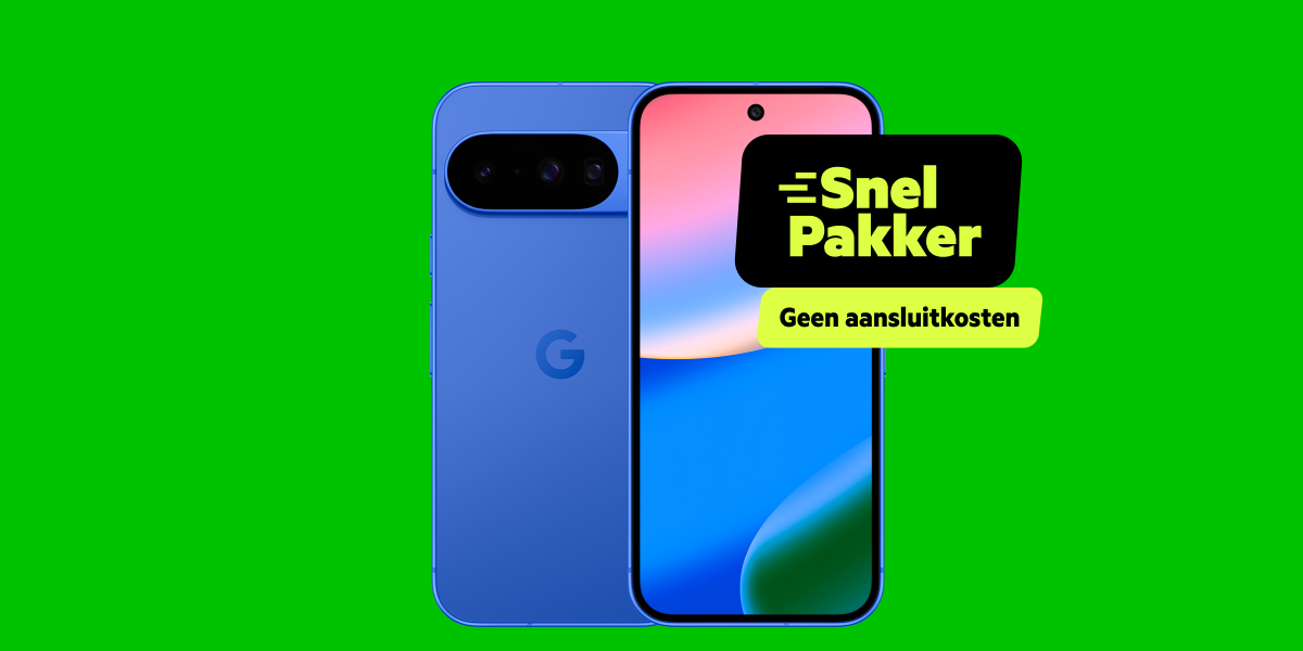 Afbeelding van de Google Pixel 10 met een snelpakker label