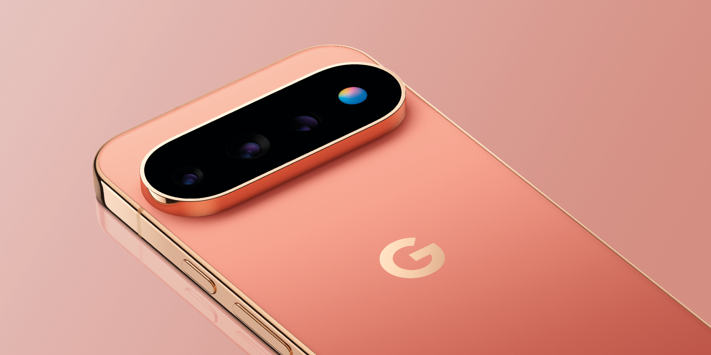 Achterkant van de oranje Google Pixel 11 Pro
