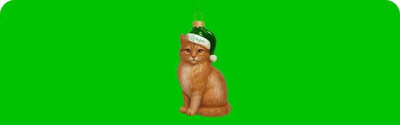 Louis de kat als kerstbal