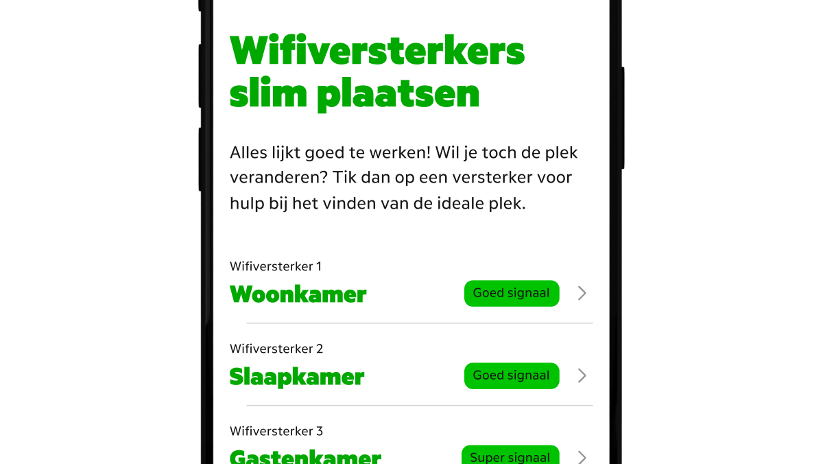 MijnKPN app met overzicht van je wifiversterkers