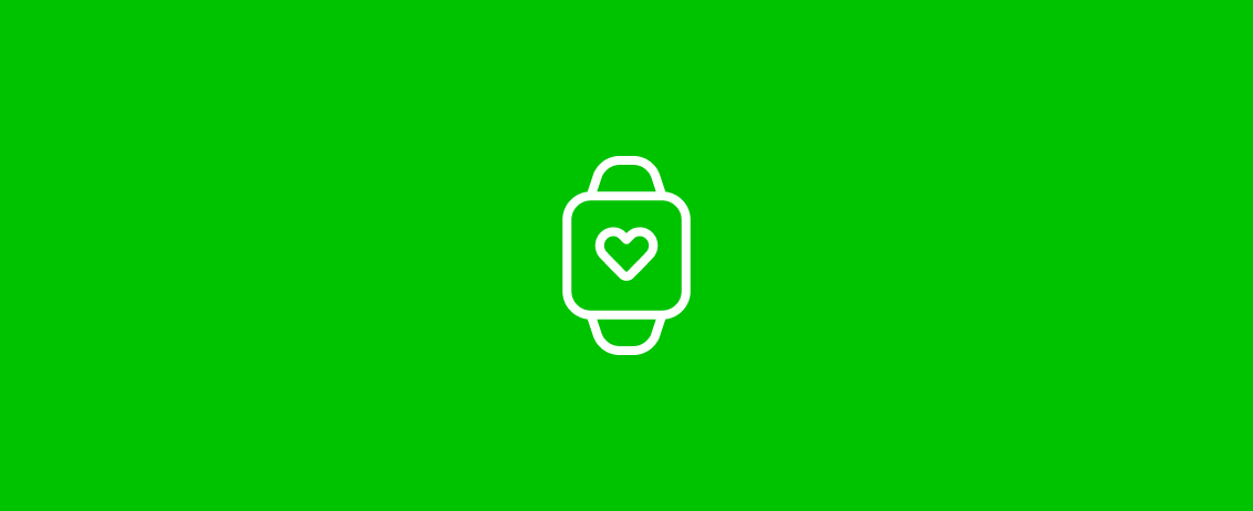 Smartwatch op een groene achtergrond