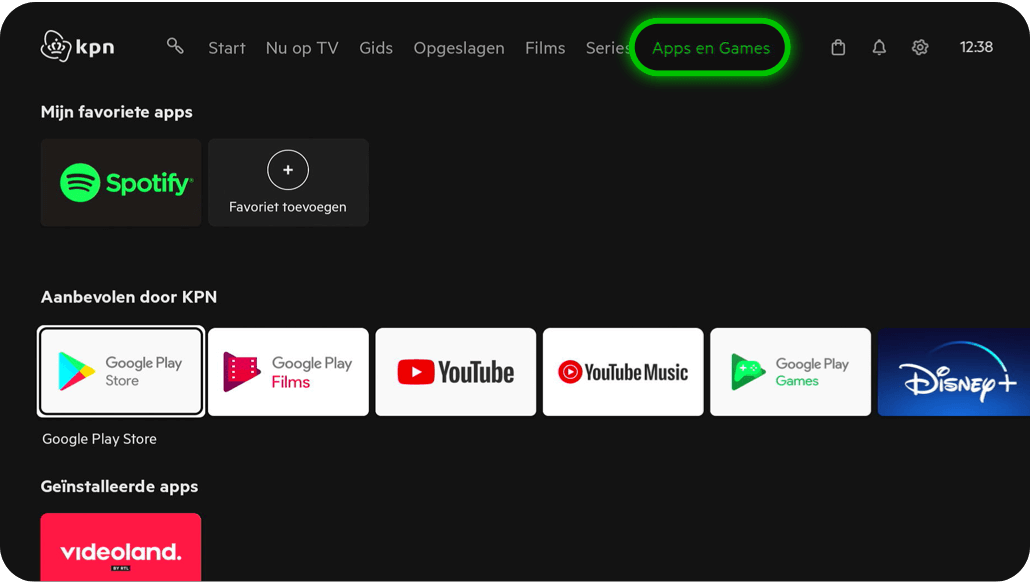 Google Play Store - Apps op KPN TV