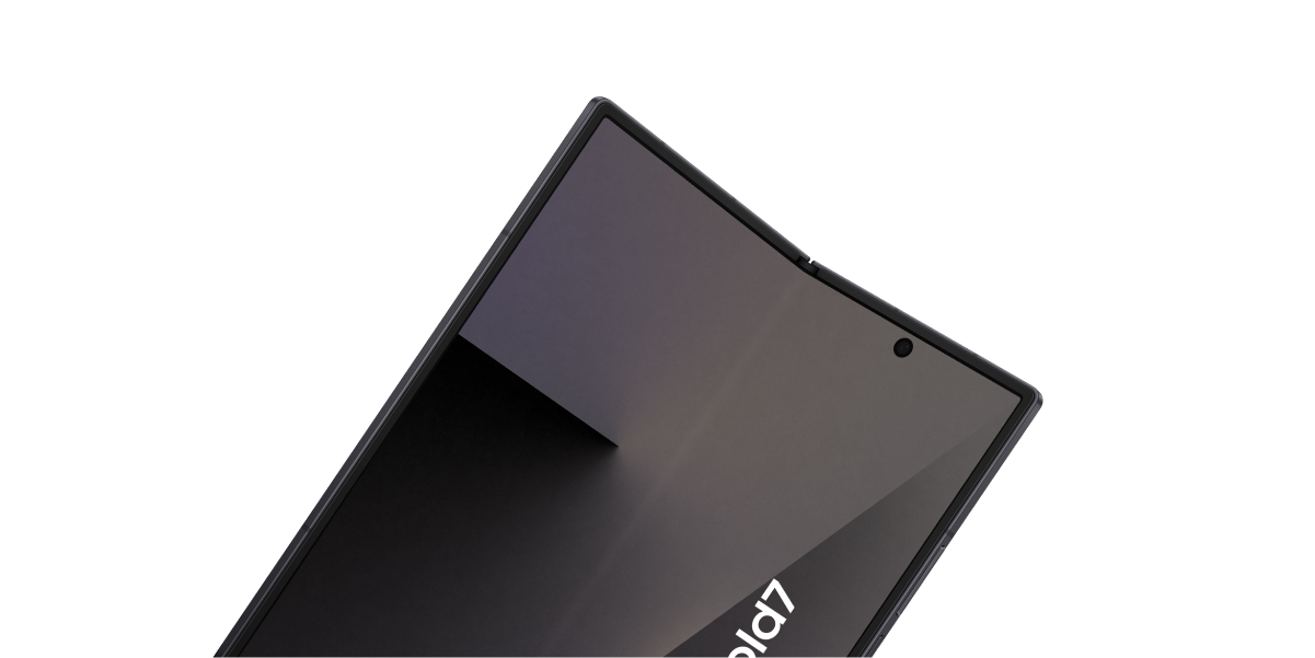 De voorkant van het Samsung Galaxy Z Fold7 ontwerp