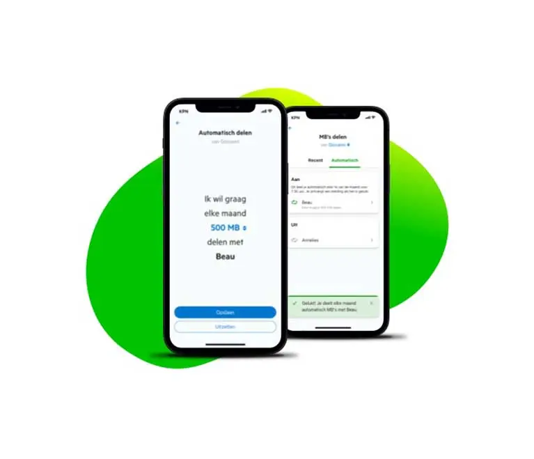 Automatisch MB’s delen nu in de MijnKPN app  