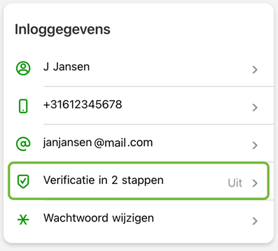 verficatie in 2 stappen