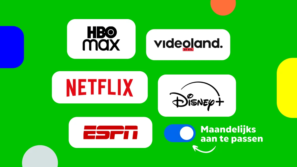 Logo's van HBO Max, Videoland, Netflix, espn, videoland en Disney+