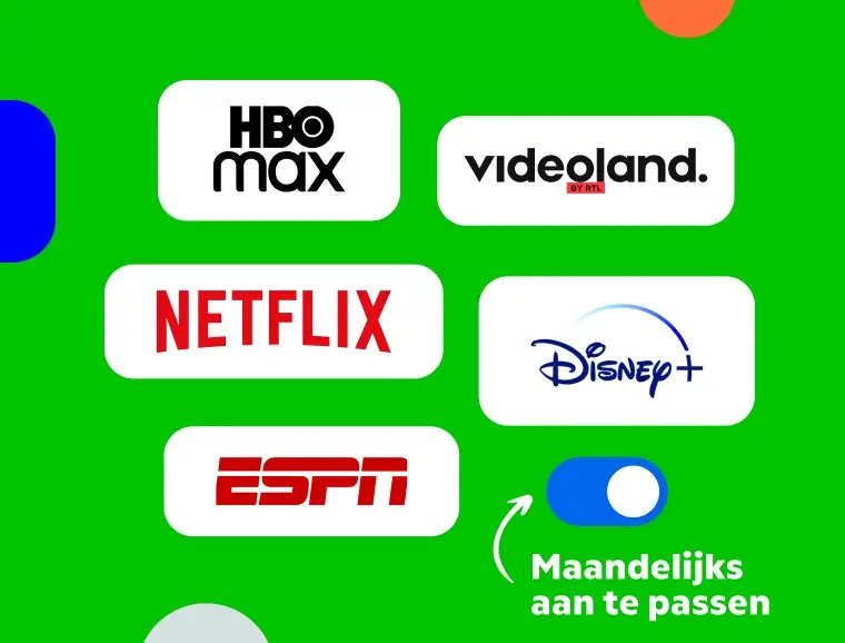 Logo's van HBO Max, Videoland, Netflix, espn, videoland en Disney+
