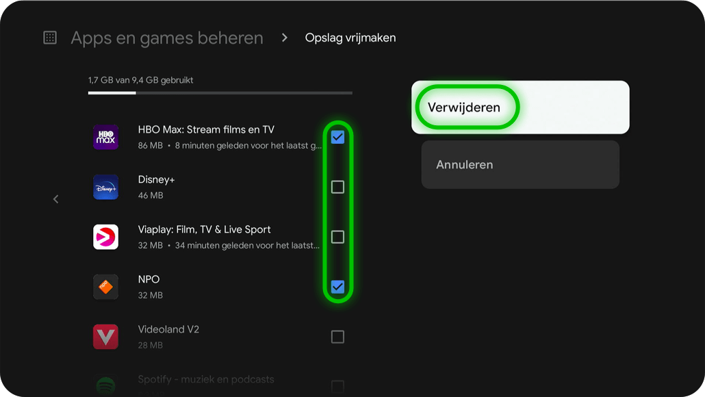 Apps verwijderen - Apps op TV