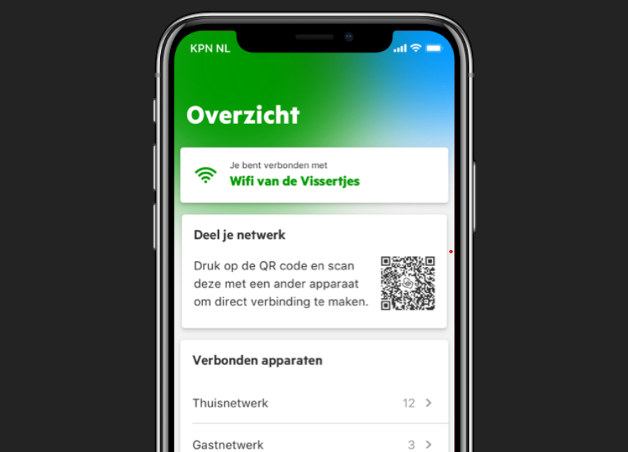 Vooraanzicht iPhone met KPN app