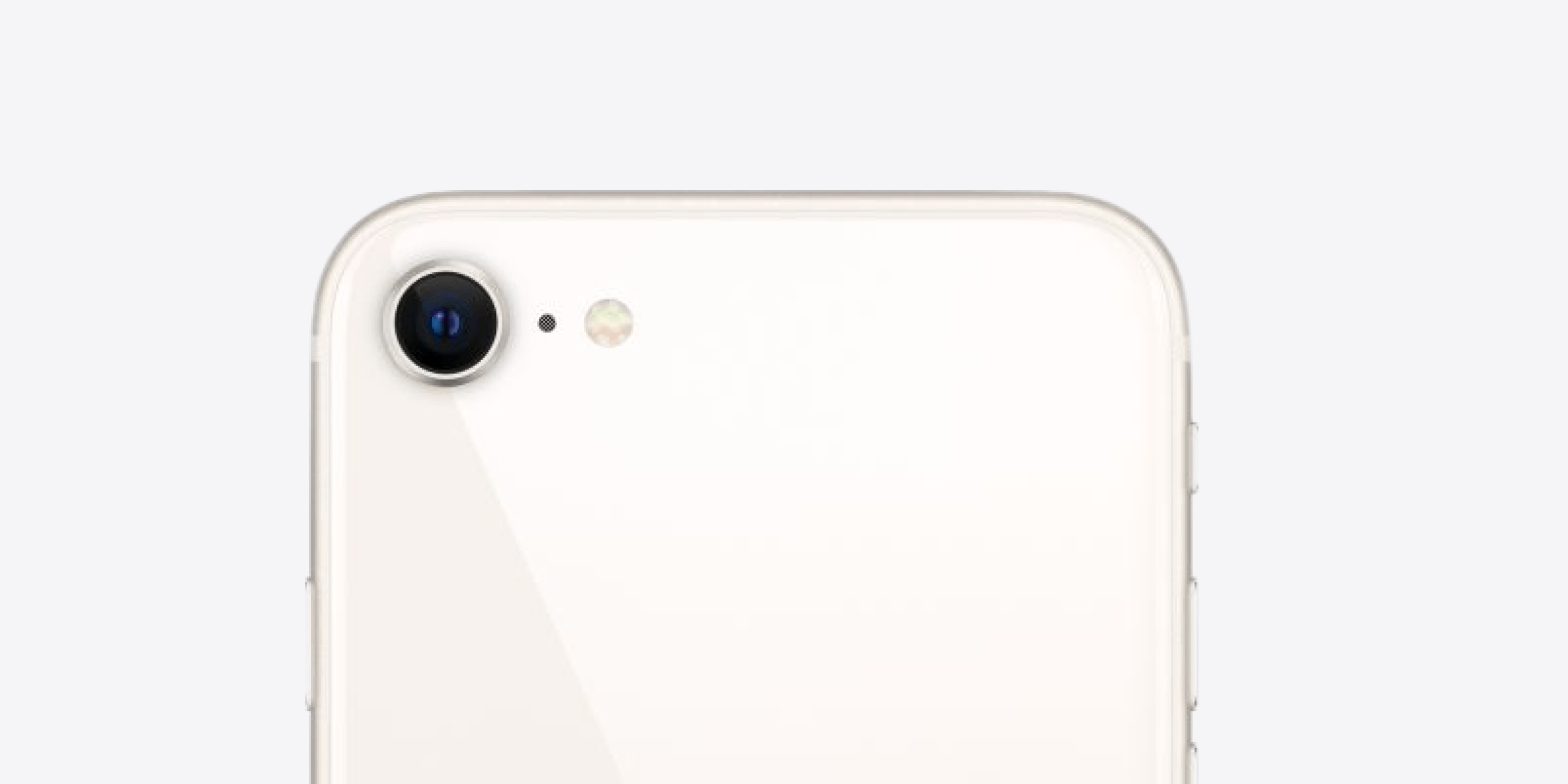 3 iPhone SE toestellen waarvan je de achterkant ziet in de kleuren zwart, rood en wit.