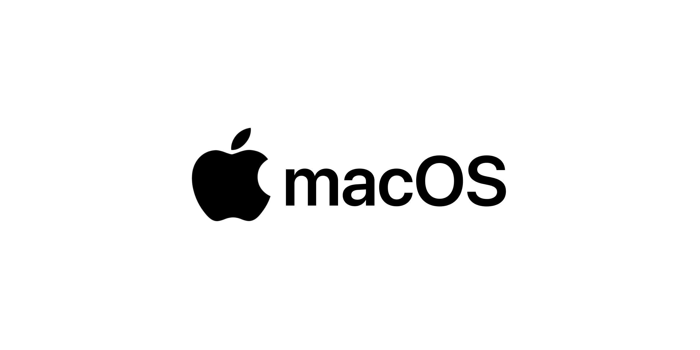 MacOS logo en letters op een witte achtergrond