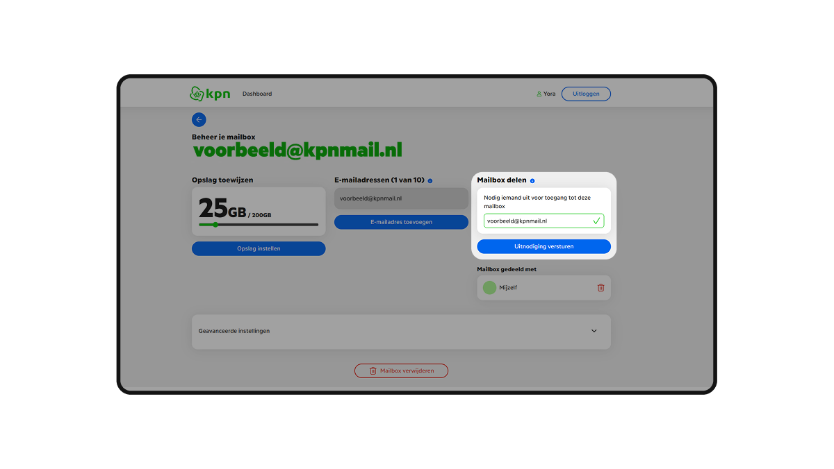 Stap 2: klik op uitnodiging versturen