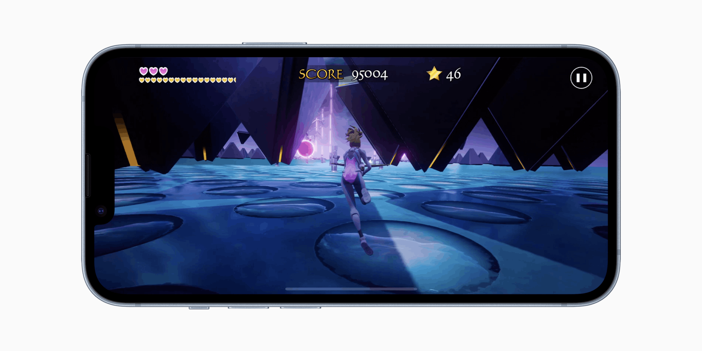 Een iphone scherm waarop een game te zien is