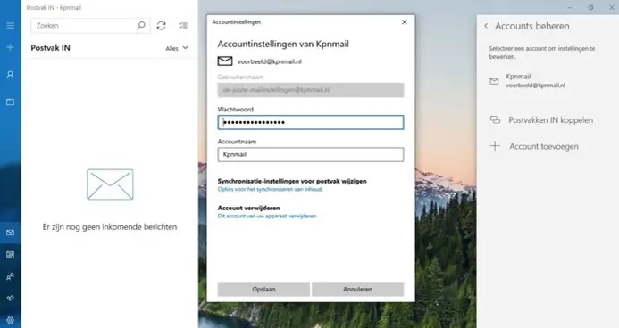 Windows 10 mail - synchroniseren