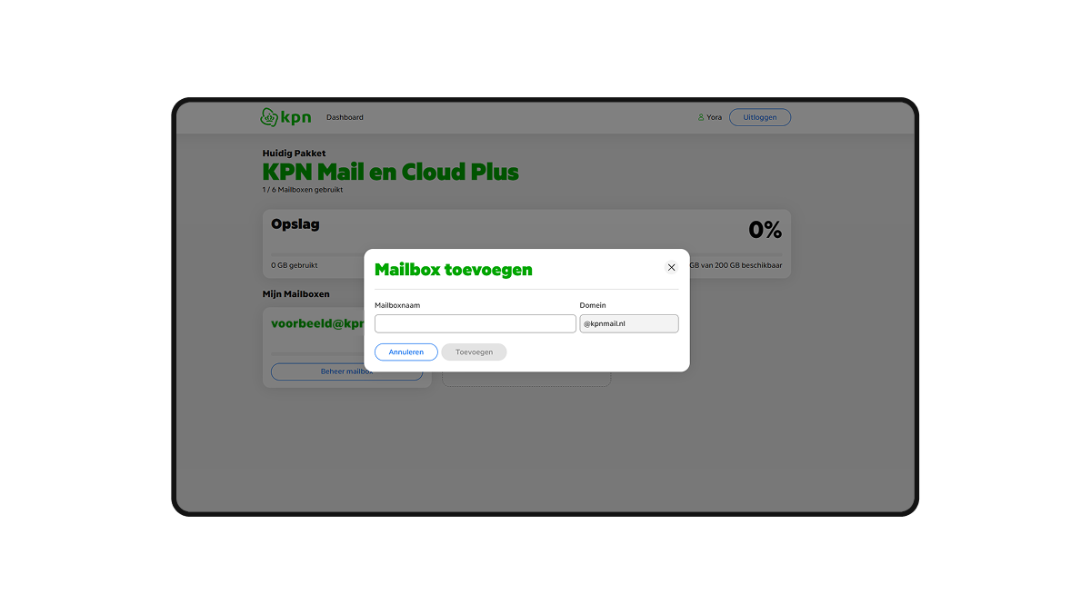 Stap 2: Kies een e-mailadres en klik op toevoegen