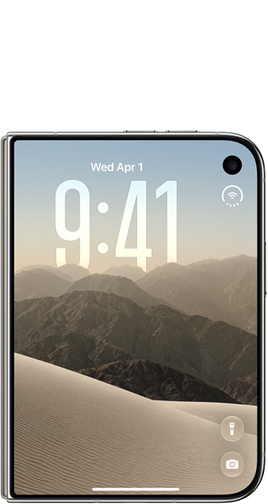 Voorkant van de iPhone 16 Pro Desert Titanium