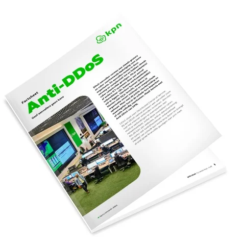 Plaatje van een factsheet waar 'Anti-DDoS' op staat