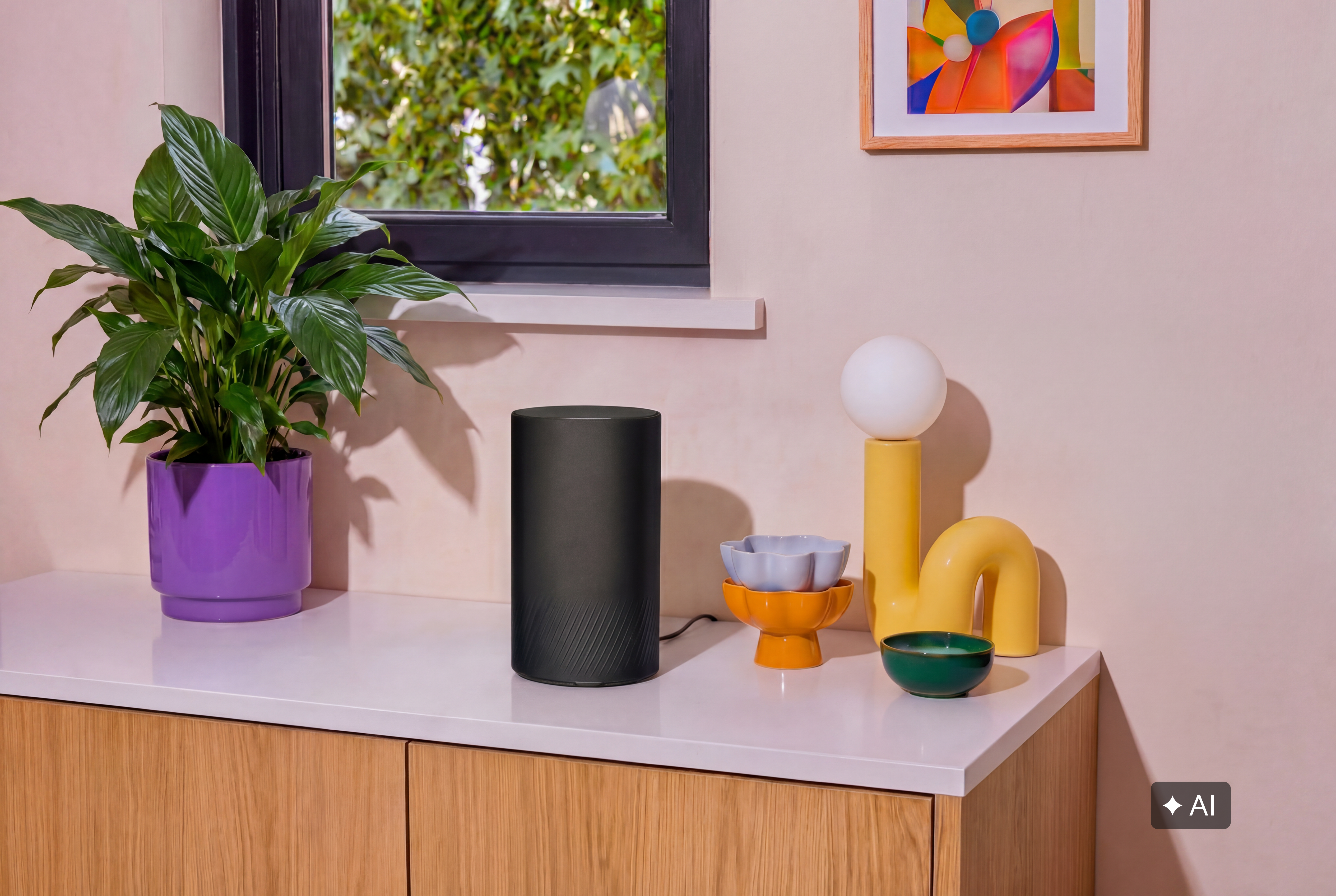 5G-modem voor 5G-Internet Thuis in een huiskamer bij een raam
