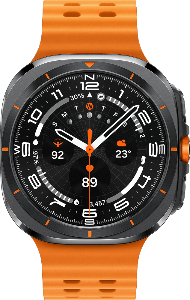 Samsung Galaxy Watch Ultra met oranje bandje