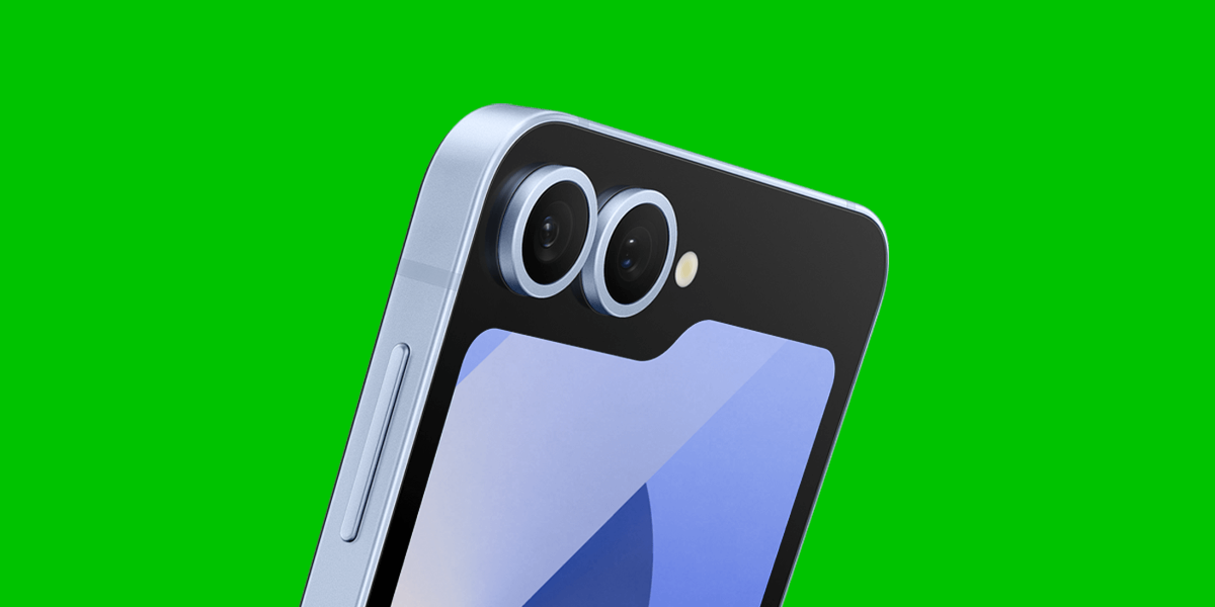 De Flip6 camera's aan de achterkant op een groene achtergrond