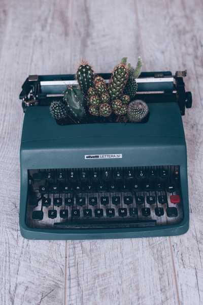 Máquina de escribir encactusada