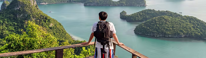 A backpacker on holiday