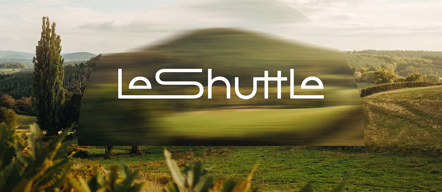 background image with LeShuttle logo