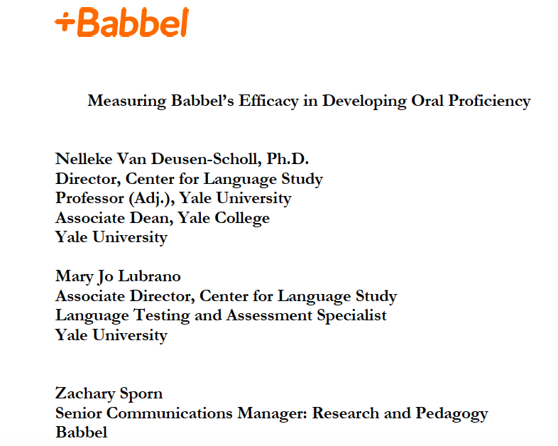 Efficacy-Babbel-Study