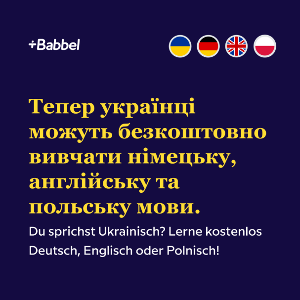 Für Geflüchtete: Babbel startet kostenfreie Sprachkurse auf Ukrainisch 