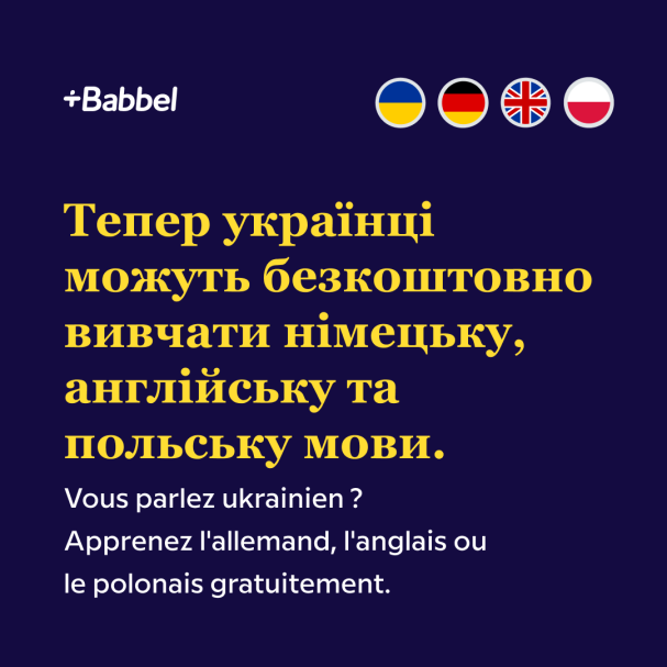 Babbel lance des cours de langues gratuits pour les Ukrainiens sur sa plateforme