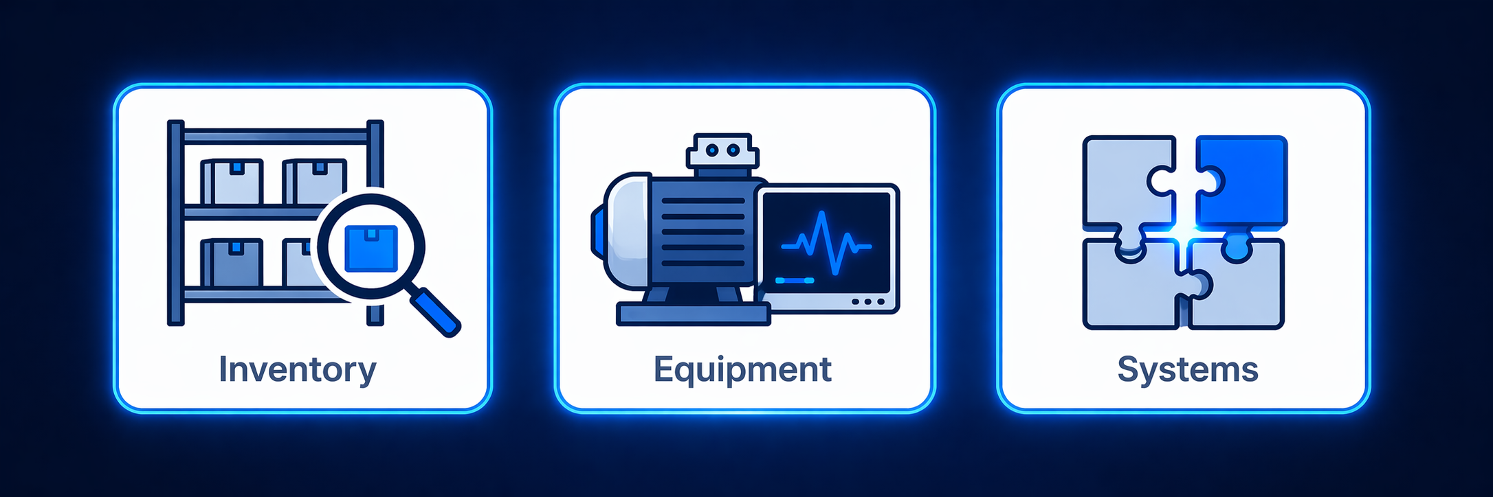 Pick your pain point: inventory, equipment, or system connectivity.
