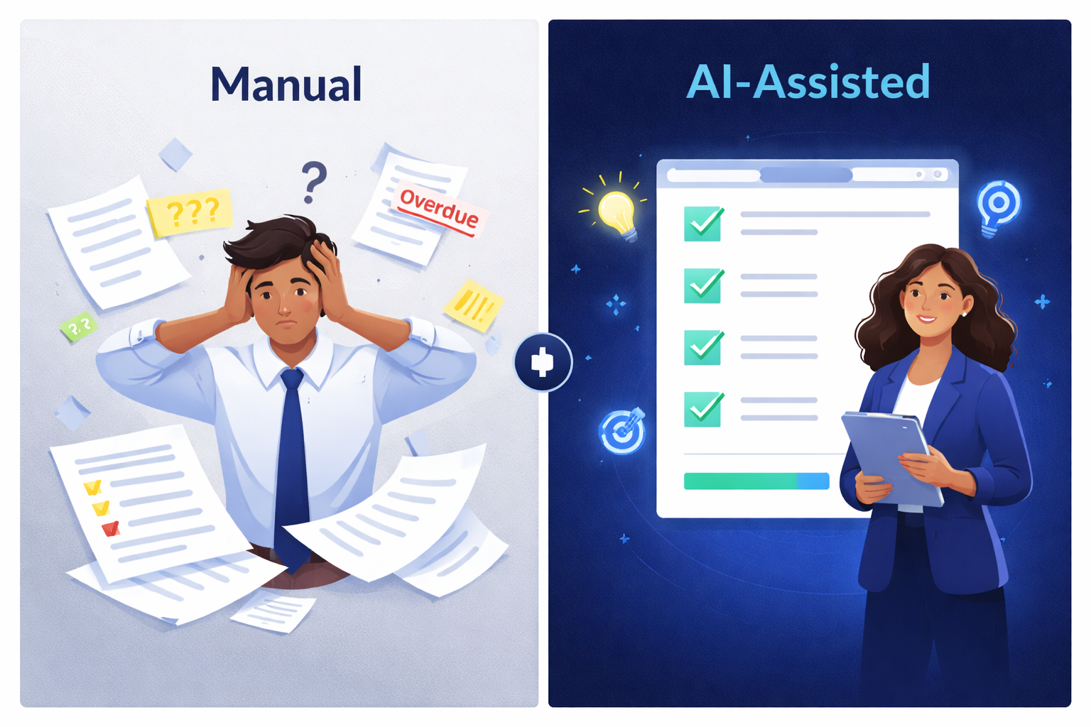 Manual versus AI-assisted onboarding: the difference in a new hire's first 90 days.