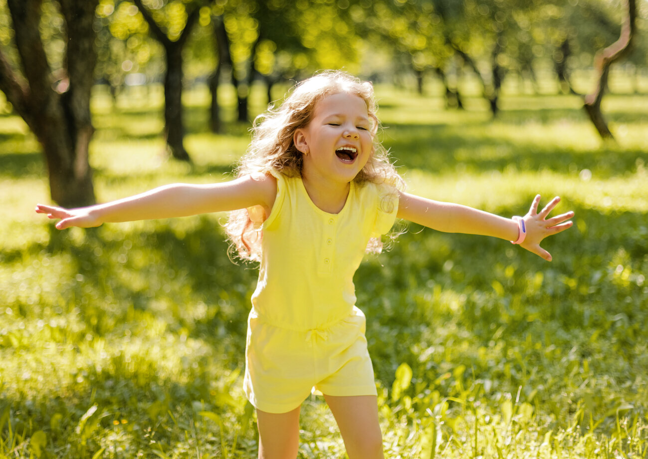 happy child jumping